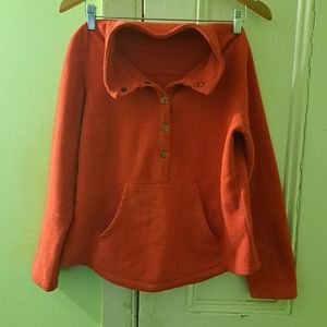 Cotton Ginny 2/3 Button Down To Kangaroo Pocket Sweater